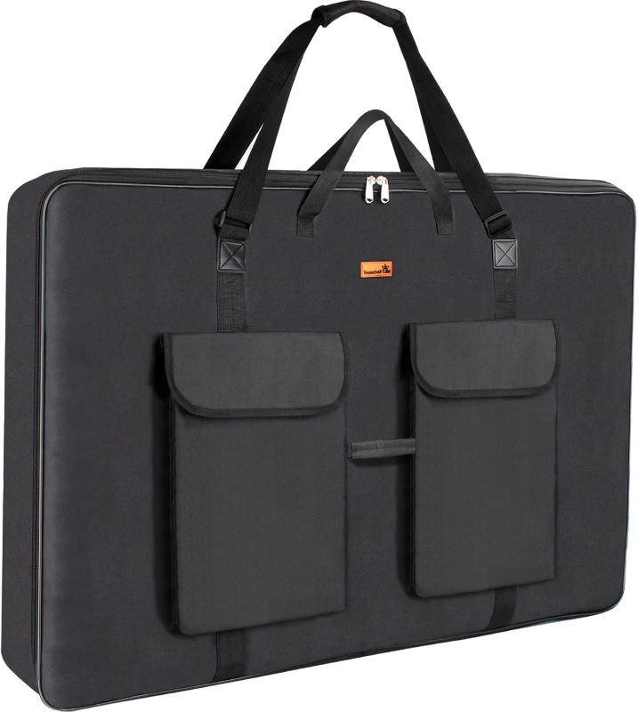 Photo 1 of TreochtFUN Art Portfolio Bag 36 x 48, Waterproof Artist Carrying Bag Soft Side Sturdy with Strap, Heavy Duty Storage for Artwork Drawing Canvas Poster,(Black)