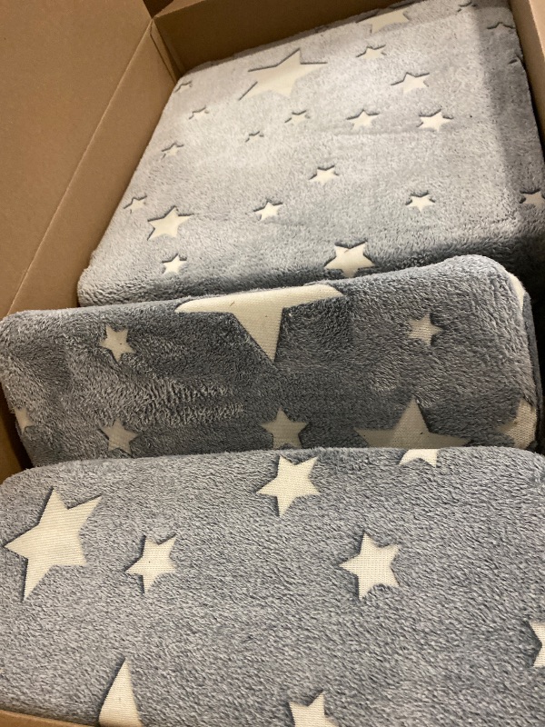Photo 1 of MeMoreCool Modular Kids Play Couch Sofa – Glow in The Dark Star Design, Fold-Out Toddler Couch for Playroom Furniture, Grey