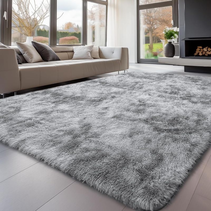 Photo 1 of Sour Lemon Area Rugs 9x12 Living Room, Large Area Rug Shag Shaggy Carpet Soft Plush Furry Bedside Rug, Machine Washable Area Rugs for Bedroom Kids Girls Boys Home Decor Anti Slip
