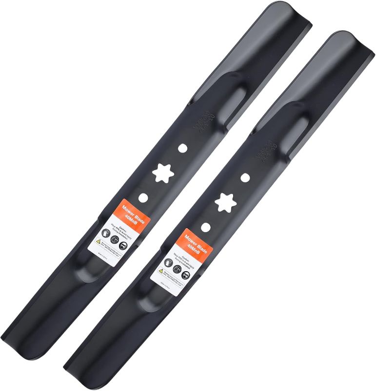 Photo 1 of 942-04308 Mower Blades for Troy Bilt Bronco Pony Mustang 42 inch Lawn Mower Cub Cadet 42'' Deck Riding Mower RZT42 Replace 942-04308A 942-04308-X 942-04312 742-04312 High Lift (2 Pack)