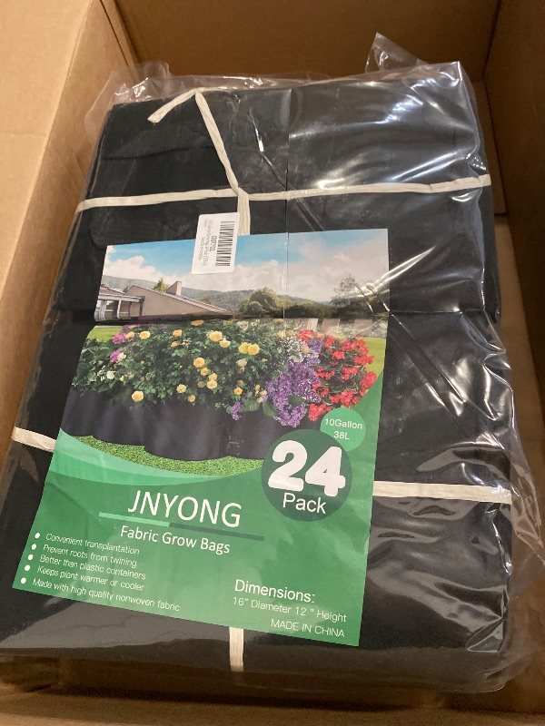 Photo 1 of 24-Pack 10 Gallon Thickened Non-Woven Grow Bags, Aeration Fabric Pots with Handles