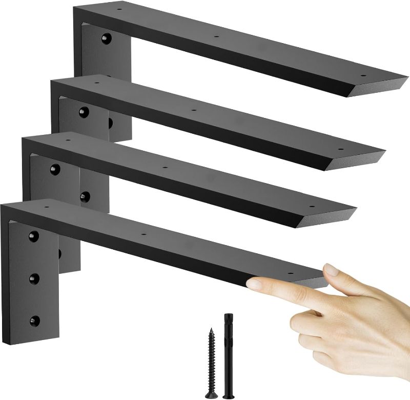 Photo 1 of Countertop Support Bracket 16 inch 4 Pack (3/8" Thick),Premium Heavy Duty Granite Countertop Brackets 16"x6"x2.5",Shelf L Bracket Mantel Corbels for Quartz,Wood,Concrete and Laminate Countertops