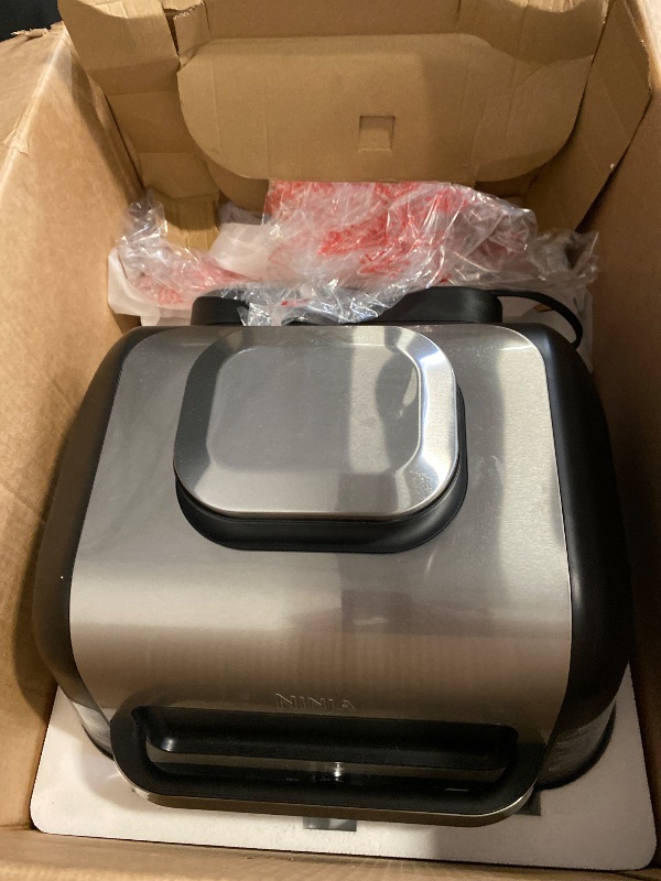 Photo 1 of Ninja IG651 Foodi Smart XL Pro 7-in-1 Indoor Grill/Griddle Combo, use Opened or Closed, Air Fry, Dehydrate & More, Pro Power Grate, Flat Top, Crisper, Smart Thermometer, Black