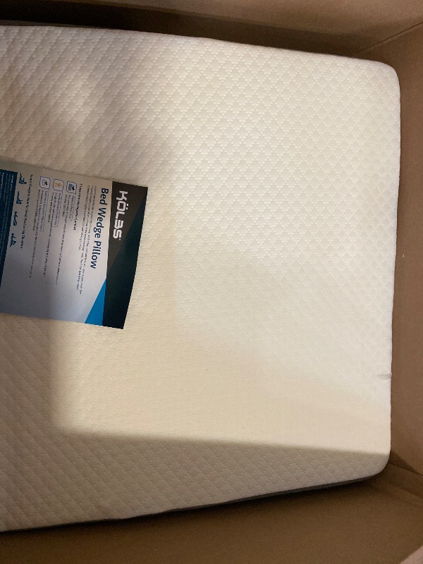 Photo 1 of Kolbs Bed Wedge Pillow for Sleep Apnea, Sleeping Comfort, Relaxing, Acid Reflux, Heartburn and Back Pain Relief. Cushion for Sitting Up in Bed. Memory Foam Top, Chic Jacquard Washable Cover.