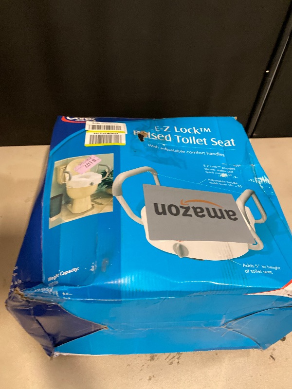 Photo 1 of Carex E-Z Lock Raised Toilet Seat With Handles, 5" Toilet Seat Riser with Arms, Handicap Raised Toilet Seat For Seniors and Elevated Toilet Seat
