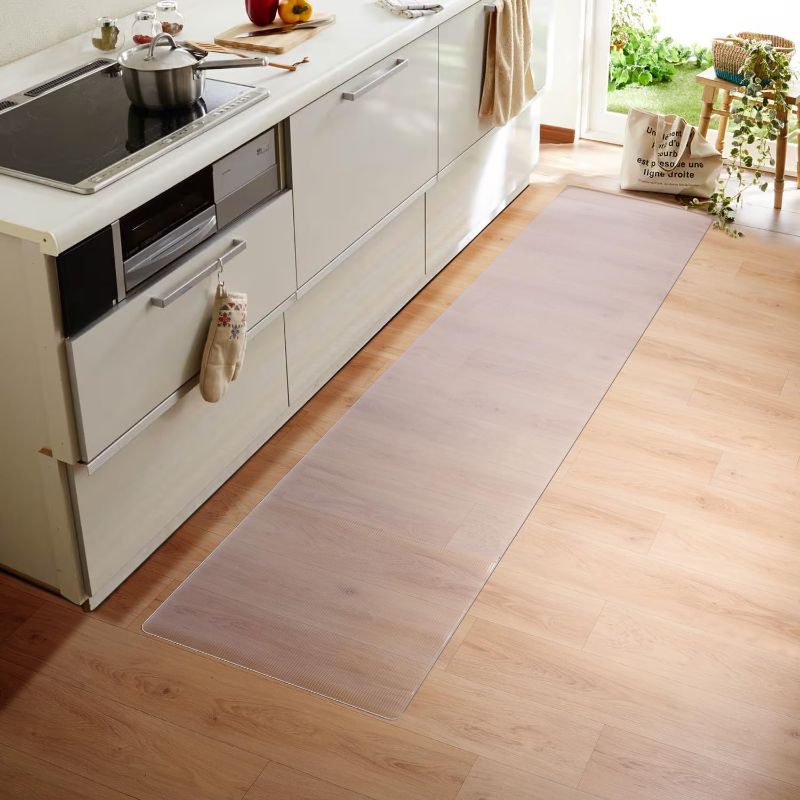 Photo 1 of SALLOUS Hallway Runner Rug, 3x6 Clear Runner Floor Mat, Waterproof Outdoor Runner Rug for Entryway Bedroom Living Room, Non-Slip Kitchen Mat, Indoor Floor Mat for Home Laundry (Clear-Striped)