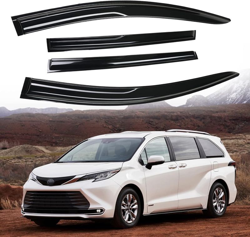 Photo 1 of Tape-On Rain Guards Window Visor Fit for Toyota Sienna 2021-2023 Window Vent Deflector Visors 4 Pcs