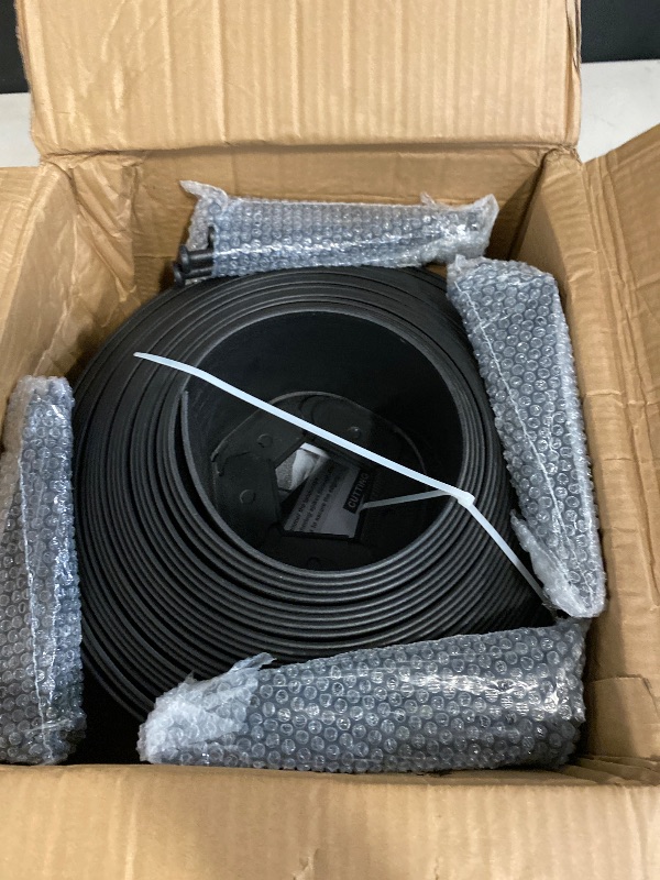 Photo 1 of Hugeleaf 2 Inch Tall Landscape Edging 60 Feet Garden Border with 60pcs Stakes, Lawn Edging for Landscaping,Flower Beds, Grass, Yard (Black)