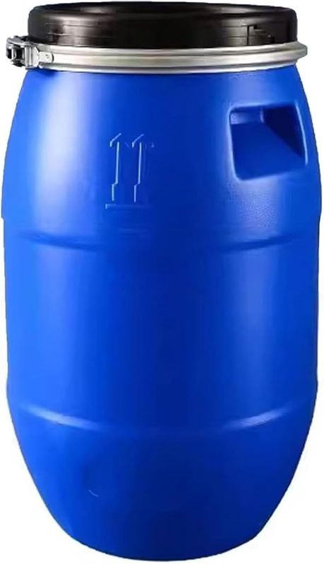Photo 1 of Water Storage Barrel with Plastic Lid and Metal Sealing Ring Food Grade Plastic Buckets for Factory Transportation, Diiesel Transportation, Fermentation Barrels