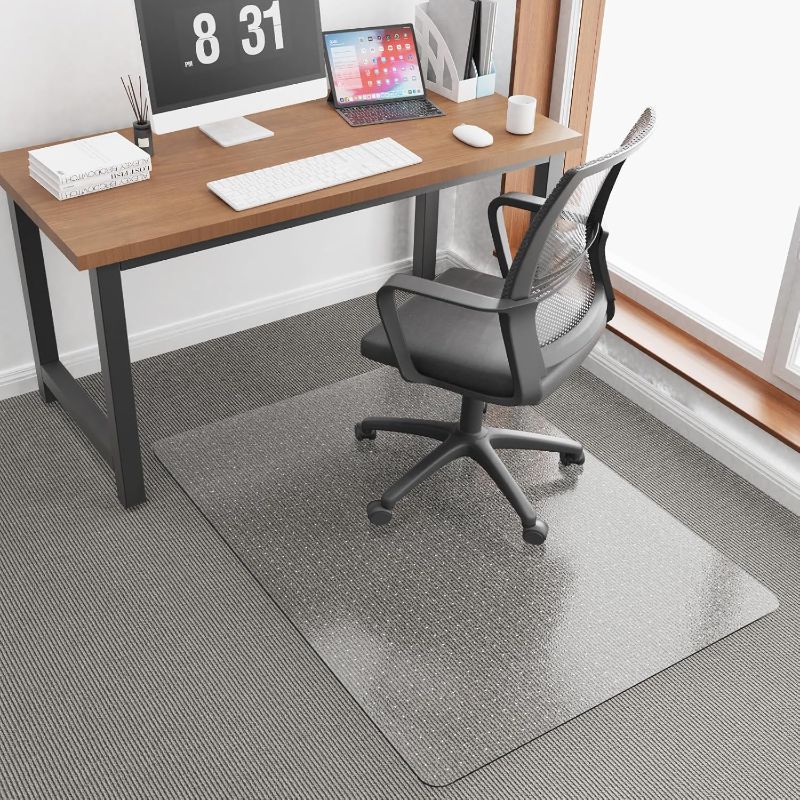 Photo 1 of 36”x 48” Carpet Floor Mat for Office Chair, Clear Desk Chair Floor Mat for Carpet for Medium/Low Pile, HeavyDuty Chair Mats for Carpeted Floors, Studded Desk Mat for Carpets for Homes and Offices