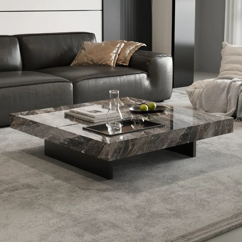 Photo 1 of Table-top, Modern Coffee table with Stainless steel legs for Living Room
