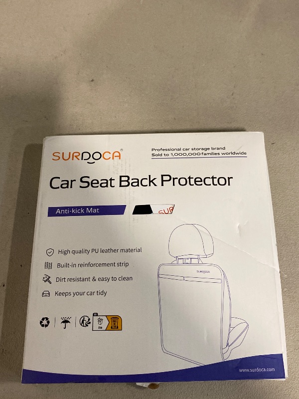 Photo 1 of SURDOCA Kick Mats Back Seat Protector for Kids, Leather Car Back Seat Cover for Child, Offers Waterproof Protection of Car Seat Back from Dirt, Mud, Scratches