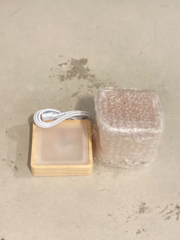 Photo 1 of YZYOE USB Himalayan Warm Light Salt Lamp, Atmosphere Decorative Salt Light with Solid Wood Base, Natural Crystal Rock BedHead Night Lamp, Gift of Handicrafts for Friends.