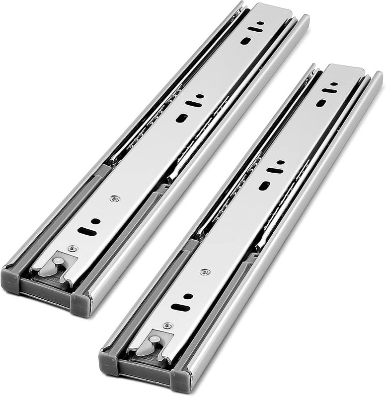 Photo 1 of Gobrico Drawer Hardware 16-inch Hydraulic Soft Self Close Drawer Slides Full Extension Ball Bearing Drawer Runners 3Folds 100 lb. 1Pair