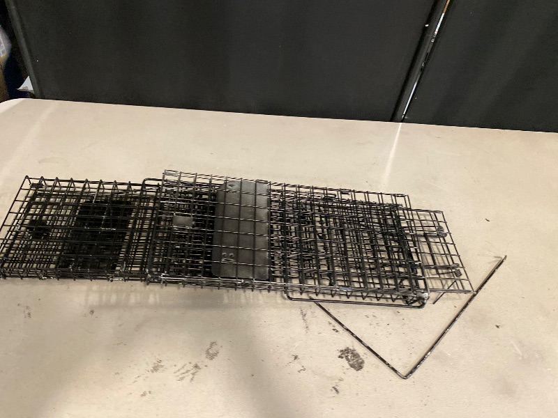 Photo 1 of HOMESTEAD Fold-Flat Live Trap for Small Animals - Heavy Duty Steel Cage with Camouflage Finish, Humane Catch and Release for Rats, Chipmunks, Squirrels, Mice & Similar Rodents | 14 × 7 × 8
