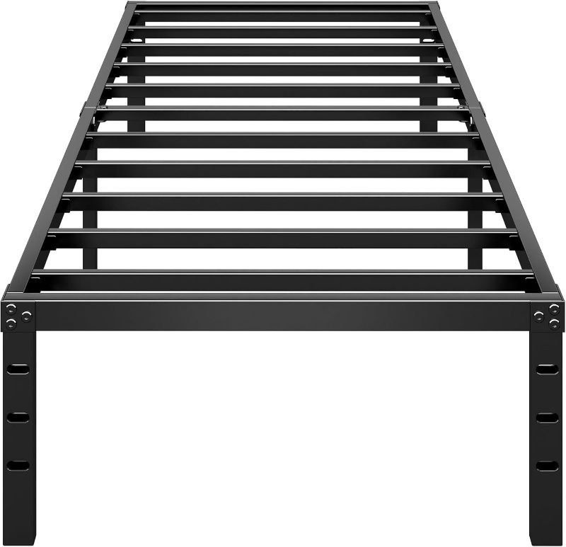 Photo 1 of Twin - Metal Platform Bed Frame 14 Inch Tall,No Box Spring Needed,Twin Size Bed with Heavy Duty Strong Support Slats,Easy to Assemble,Black