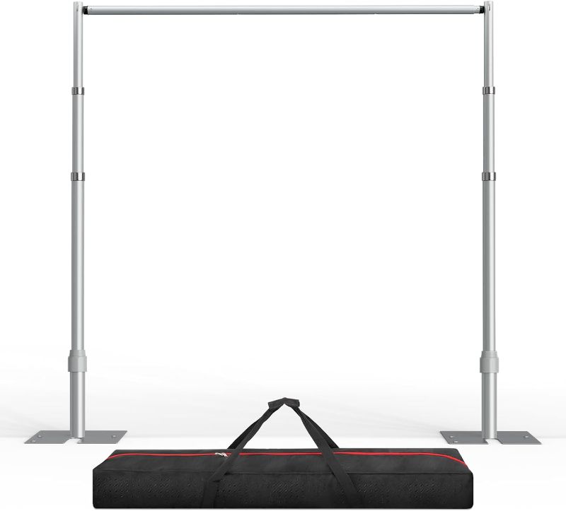 Photo 1 of Emart  And Drape Backdrop Stand Kit, 10ftx10ft Heavy Duty Adjustable Photo Background, Metal Frame with Flat Base for Wedding, Birthday Party, Banquet Decorations