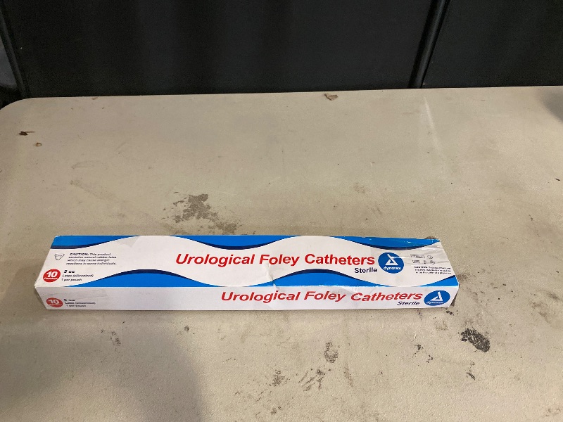 Photo 1 of Dynarex Foley Catheters, Sterile Individually Packaged, Medical-Grade,Soft and Flexible 2 Way Urinary Catheter, 5 cc, 12FR, 1 Box of 10 Foley Catheters