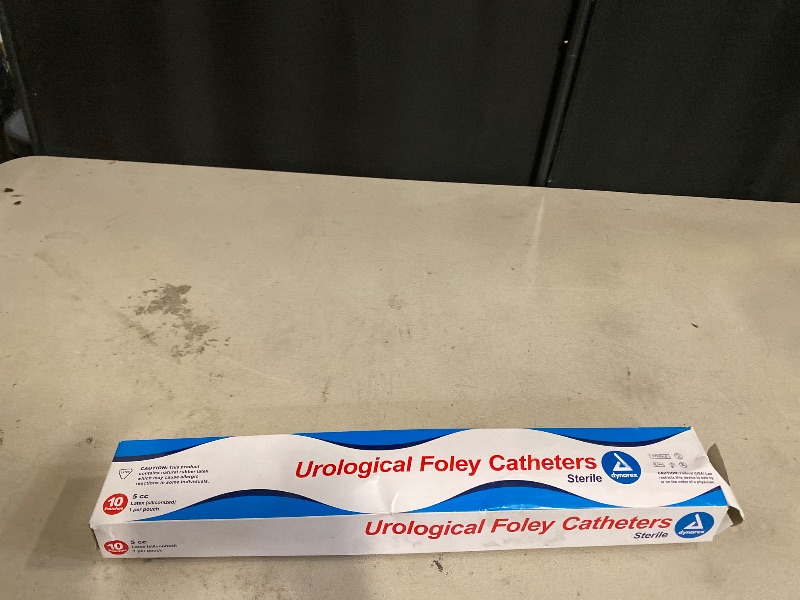 Photo 1 of Dynarex Foley Catheters, Sterile Individually Packaged, Medical-Grade,Soft and Flexible 2 Way Urinary Catheter, 5 cc, 12FR, 1 Box of 10 Foley Catheters
