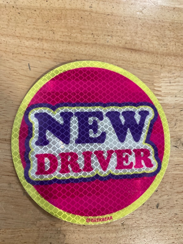 Photo 1 of GEEKBEAR [Signature] New Driver Magnet for Car - Geekbear Line - Circle 5.3 x 5.3 in (1, Pink)
