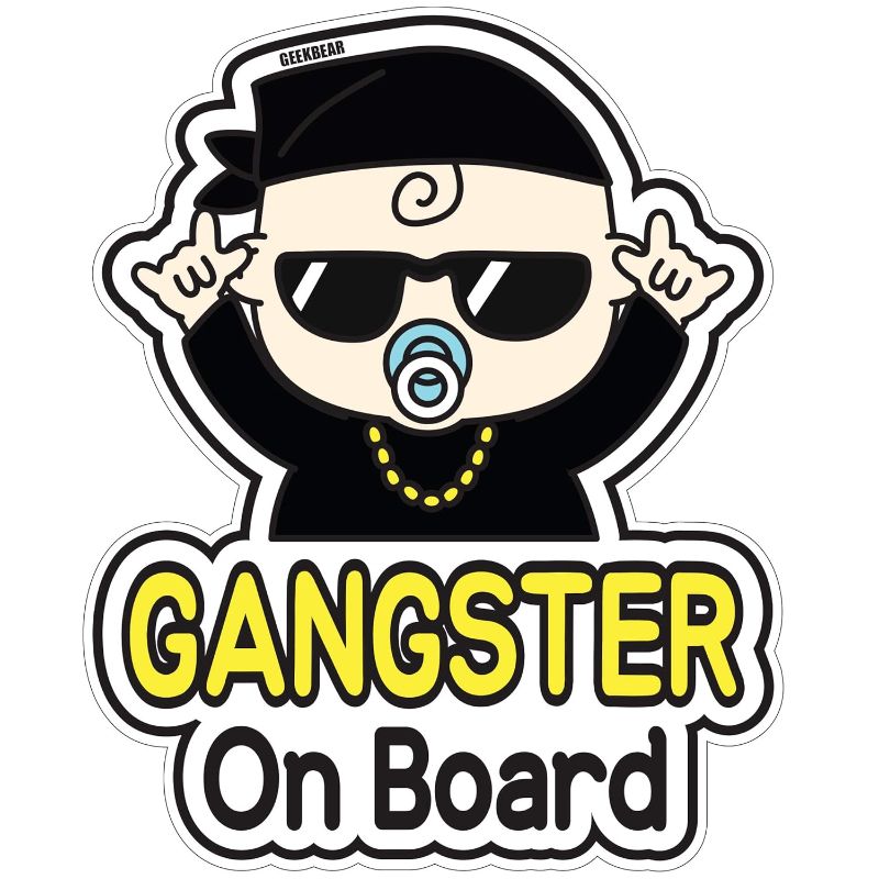 Photo 1 of GEEKBEAR Baby on Board Car Sticker - Character Design, Reflective, Weather-Resistant (27. Hiphop Baby)