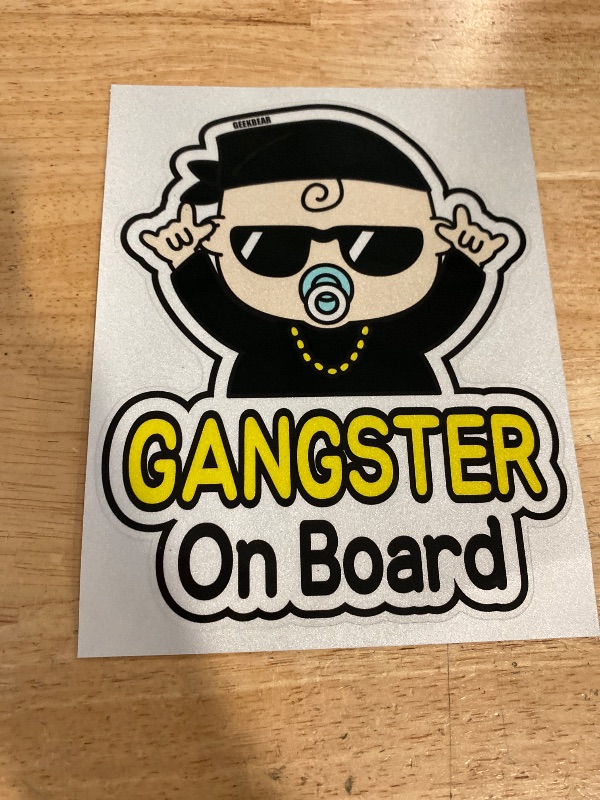 Photo 1 of GEEKBEAR Baby on Board Car Sticker - Character Design, Reflective, Weather-Resistant (27. Hiphop Baby)