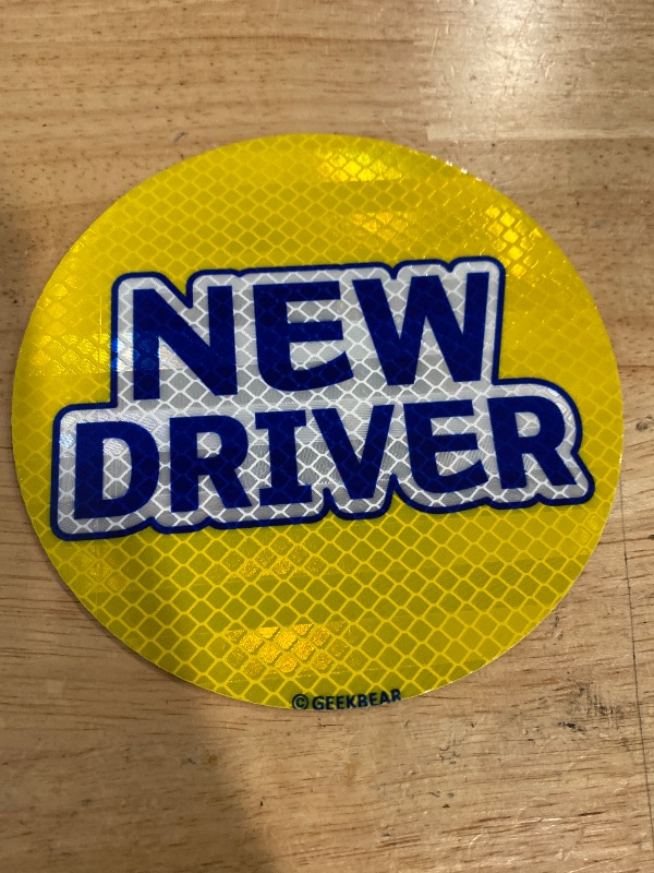 Photo 1 of GEEKBEAR [Signature] New Driver Magnet for Car - Geekbear Line - Circle 5.3 x 5.3 in (1, Yellow)