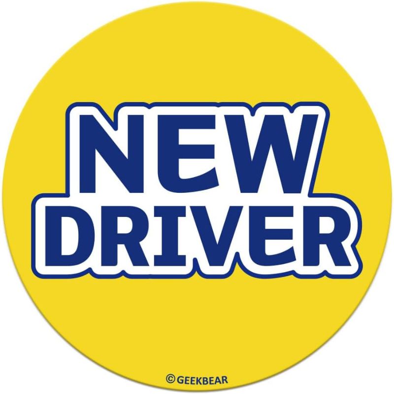 Photo 1 of GEEKBEAR [Signature] New Driver Magnet for Car - Geekbear Line - Circle 5.3 x 5.3 in (1, Yellow)