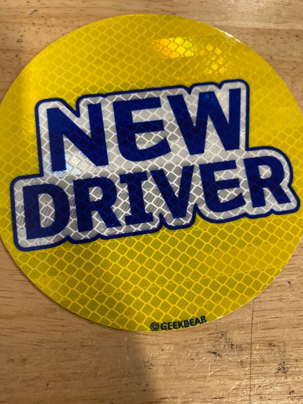 Photo 1 of GEEKBEAR [Signature] New Driver Magnet for Car - Geekbear Line - Circle 5.3 x 5.3 in (1, Yellow)