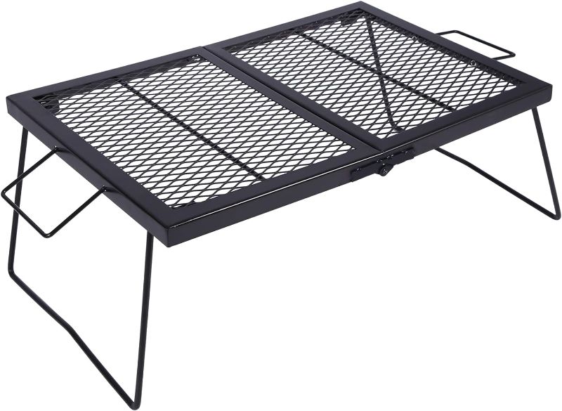 Photo 1 of REDCAMP Folding Campfire Grill Heavy Duty Steel Grate, Portable Over Fire Camp Grill for Outdoor Open Flame Cooking Large