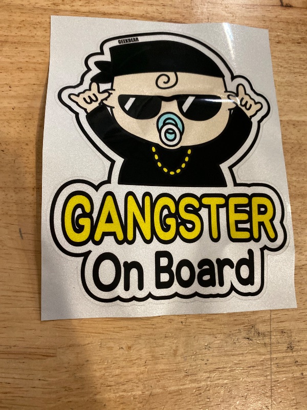 Photo 1 of GEEKBEAR Baby on Board Car Sticker - Character Design, Reflective, Weather-Resistant (27. Hiphop Baby)