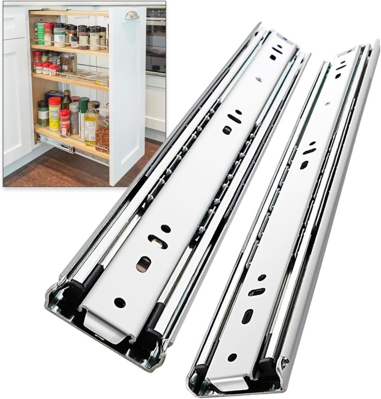 Photo 1 of Heavy Duty Locking Drawer Slides Full Extension Runners with Lock 12 14 16 18 20 22 24 26 28 30 32 34 36 38 40 Inch Side Mount Ball Bearing Rails Track Glides 150 Lbs (Without Lock, 12 inch)
