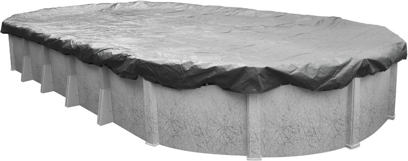 Photo 1 of Robelle 331833-4 Pool Cover for Winter, Platinum, 18 x 33 ft Above Ground Pools