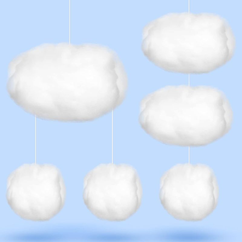 Photo 1 of Tatuo Artificial Ceiling Clouds Decor Imitation 3D Hanging Clouds from Ceiling Fake Nubes para Decorar Cuarto Wedding Ornament Room Decor Art Stage DIY Party(13.8 x 9.8 x 6 Inches,6 Pieces)
