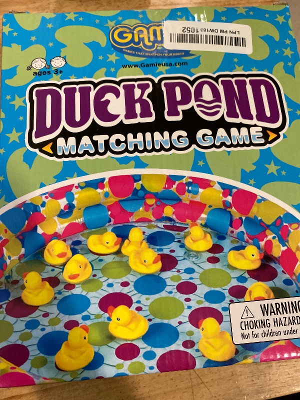 Photo 1 of Gamie Duck Pond Matching Carnival Game for Kids, 36" x 6" Inflatable Pool & 20 Plastic Ducks with Numbers, Water Outdoor Game for Kids, Fun Memory Game for Backyard, Birthday Party Field Day Games
