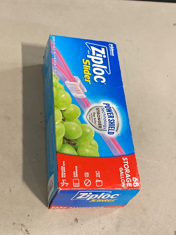 Photo 1 of Ziploc Gallon Food Storage Slider Bags, Power Shield Technology for More Durability, 68 Count