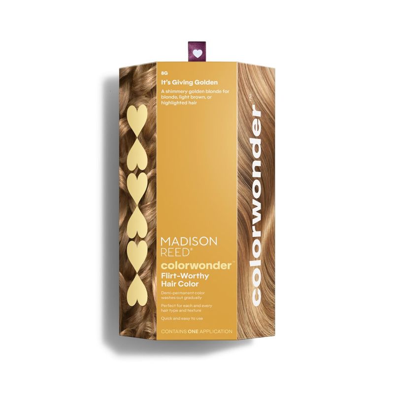 Photo 1 of 
Madison Reed colorwonder Demi-Permanent Hair Color, Effortless At-Home Hair Dye, Ammonia-Free, Cruelty-Free, It's Giving Golden (8G Golden Bold), Pack of 1
