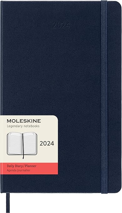 Photo 1 of Moleskine 2024 Daily Planner, 12M, Large, Sapphire Blue, Hard Cover (5 x 8.25)
