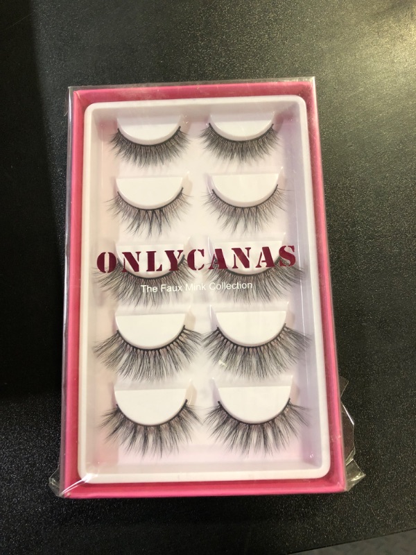 Photo 2 of ONLYCANAS Faux Mink Eyelashes Wispy,15-16mm Moderate Length Wear glasses, Perfect for Party Wedding Makeup Wispy Lashes Natural Look,5 Pairs Eyelash Strips(Natural Style Eyelashes)