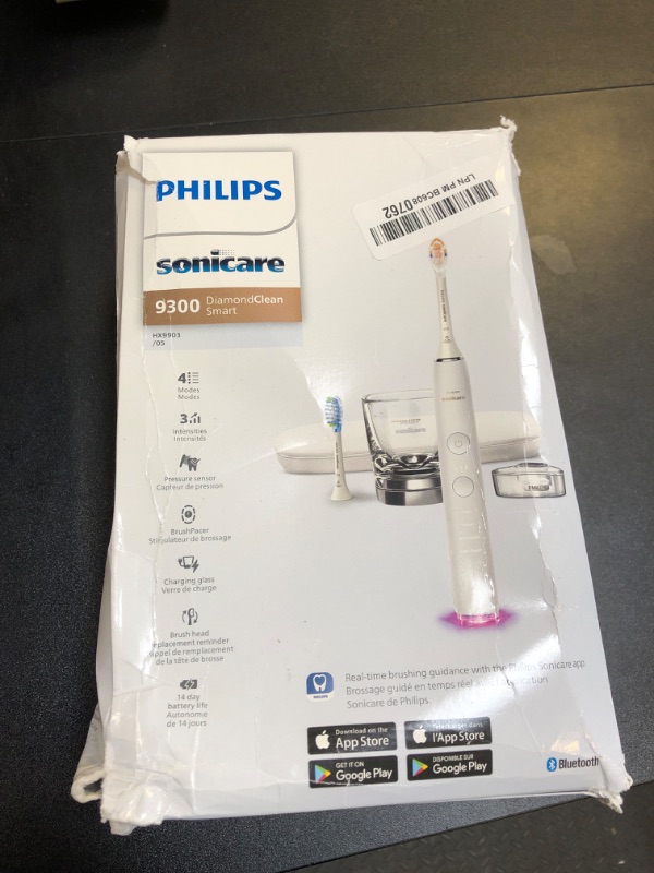 Photo 4 of Philips Sonicare DiamondClean Smart Electric, Rechargeable Toothbrush for Complete Oral Care – 9300 Series, White, HX9903/05