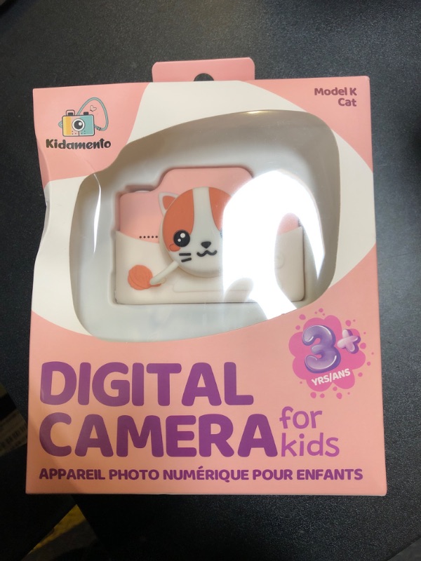 Photo 2 of Kidamento Kids Digital Camera & Video Camcorder with Touchscreen, Soft Silicone Casing, Detachable Lens Cap, 32GB Memory Card - Model K Meowie The Cat