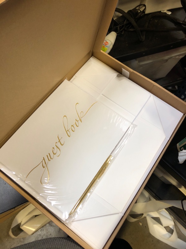 Photo 1 of wedding guest book gold 