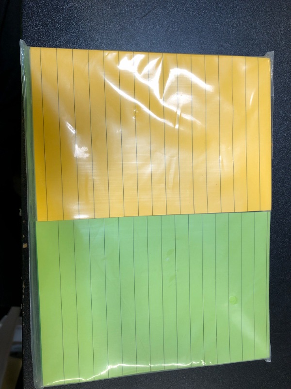 Photo 2 of EOOUT Lined Sticky Notes, Yellow-Green Sticky Notes, 4x6 Inches, 6 Pads, Fresh Colors Lined Self-Stick Post, Strong Adhesive, 270 Sheets  2PK