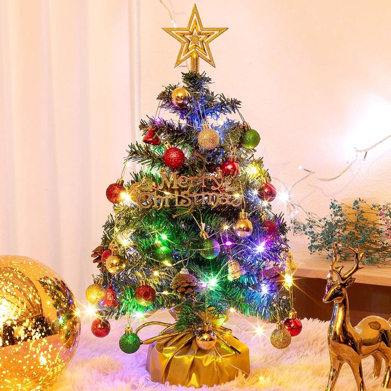 Photo 1 of  Mini Christmas Tree Set Small Christmas Tree Tabletop Christmas Tree Artificial Christmas Tree wit