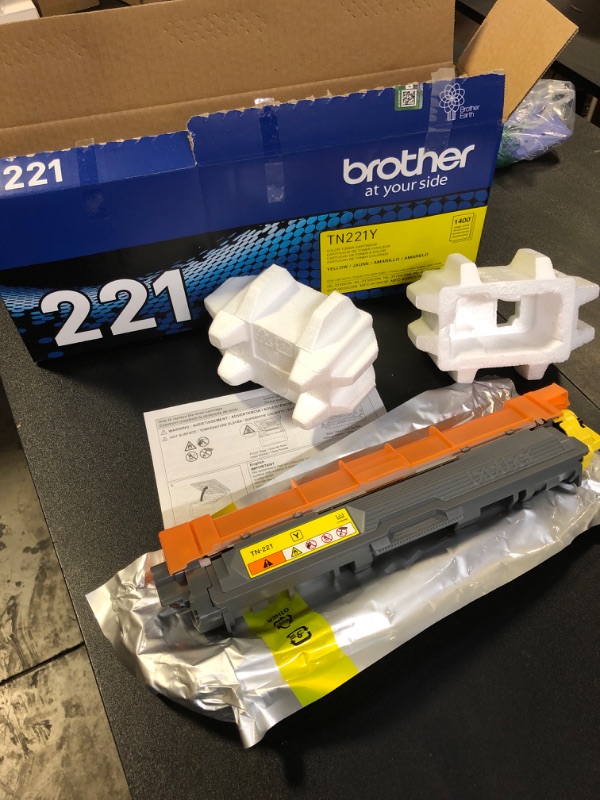 Photo 2 of Brother TN-221Y Toner Cartridge Yellow 1,400 Page Yield