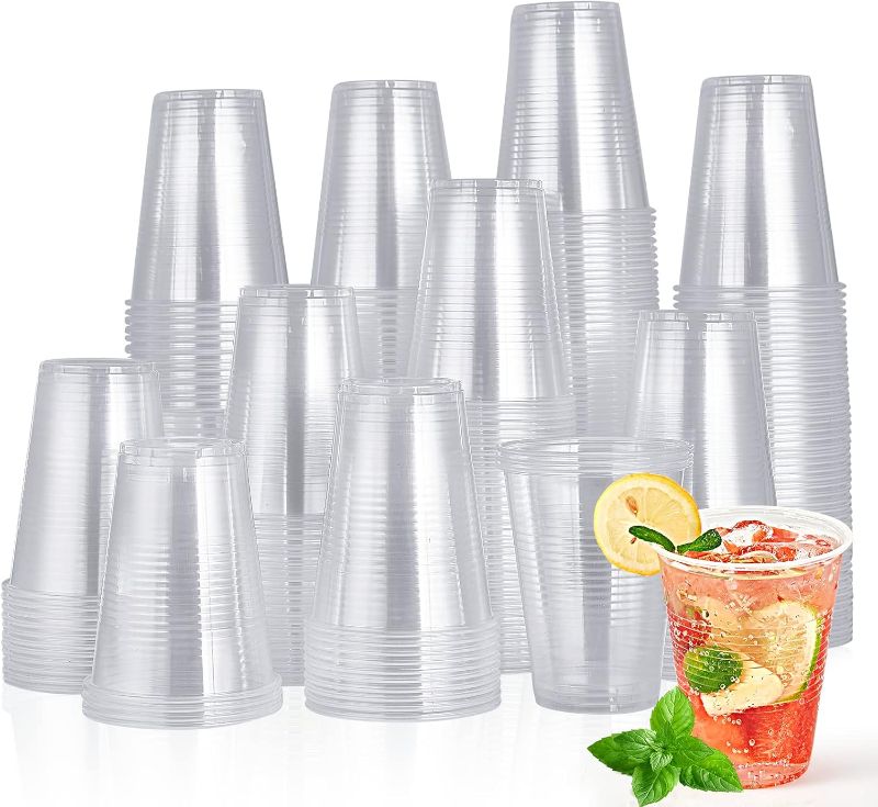 Photo 1 of  280 Pack 16oz Clear Disposable Plastic Cups,Cold/Hot Drinking Cups,Transparent Plastic Party Container for Water, Iced Cold Coffee, Juice, Soda 