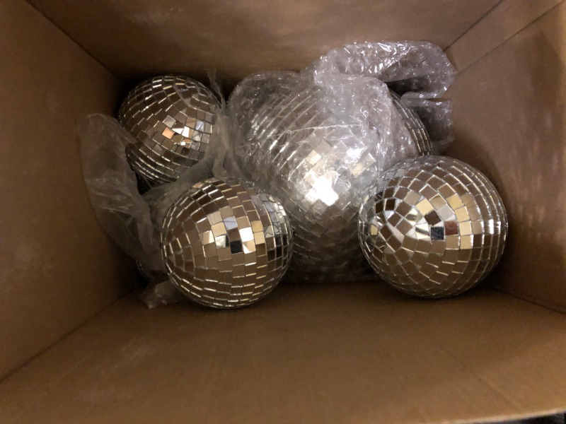 Photo 1 of  Disco Ball Hanging Disco Ball Small Disco Ball Mirror Disco Balls Decorations for Party Wedding Dance and Music Festivals Decor Club Stage Props DJ Decoration (6 Inch, 3.2 Inch, 2 Inch)