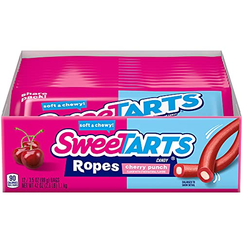 Photo 1 of 00079200616229
SweeTARTS Soft and Chewy Ropes, Cherry Punch, 3.0 OZ (Pack of 12)
 