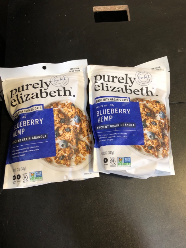 Photo 2 of Purely Elizabeth Ancient Grain Granola Cereal, Blueberry Hemp - 12 oz bag 2 PACK 
EXP  NOV 15 2024