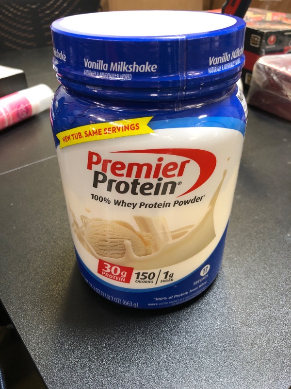 Photo 1 of 100% Whey Protein Powder Vanilla Milkshake 23.3 OZ  EXP MAY 21 2026